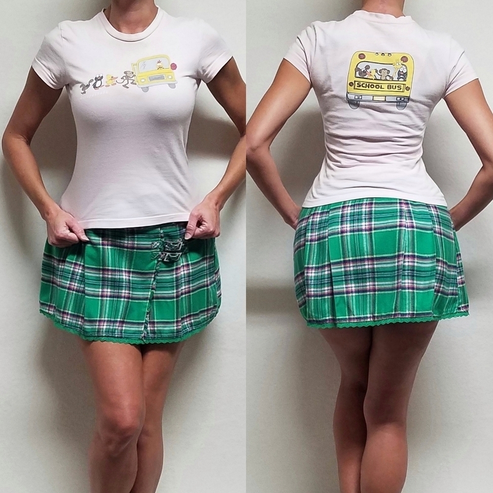 Y2K Rare Vintage Aéropostale Kidcore Pink Animal Bust Short Sleeve Babydoll Tee